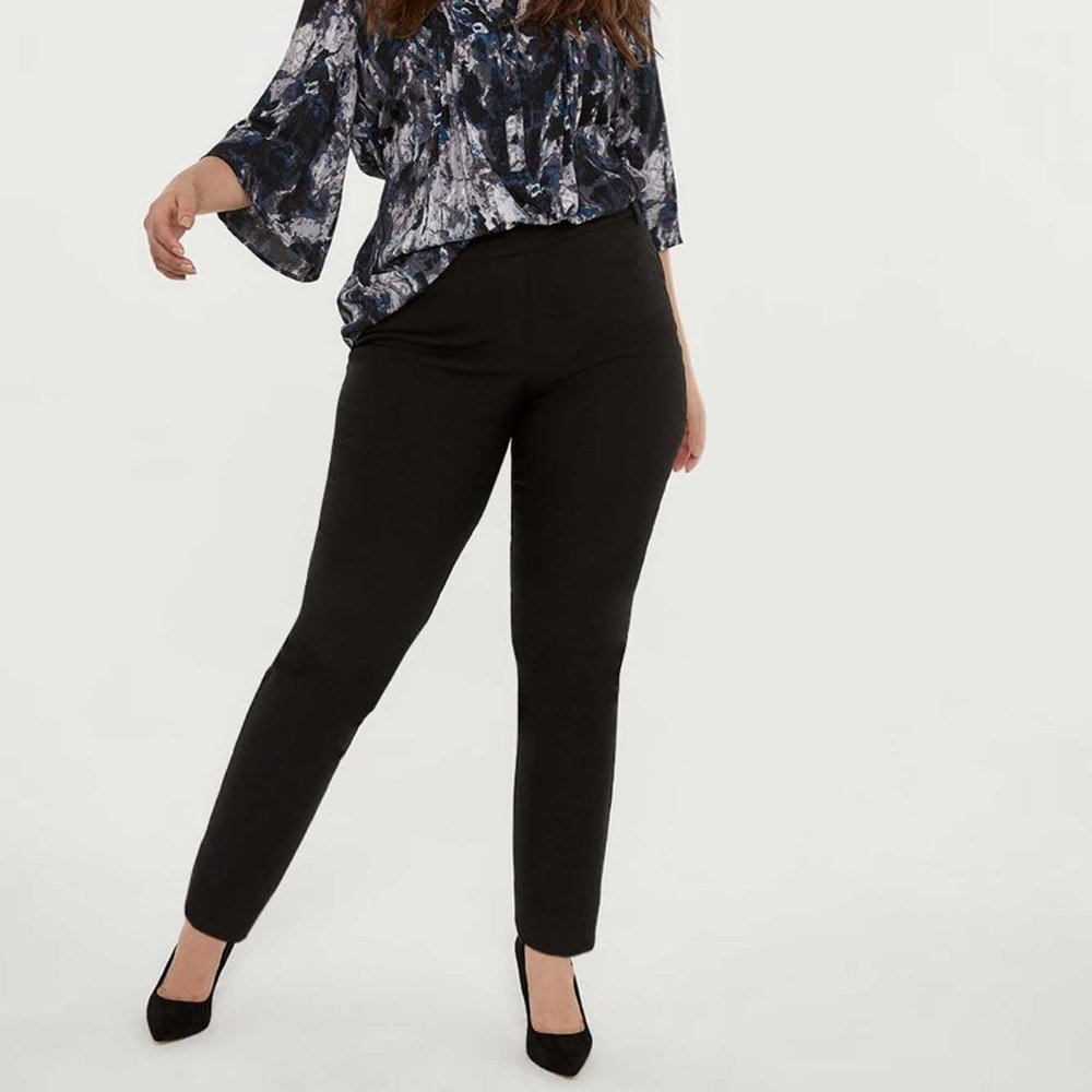 Penningtons Petite Black Savvy Straight-Leg Pants